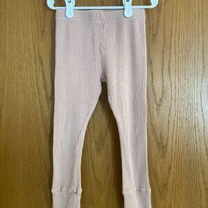 The Simple Folk Ribbed Leggings for Girls, Light Rose color, size 5-6
